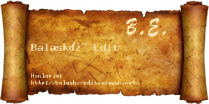 Balaskó Edit névjegykártya